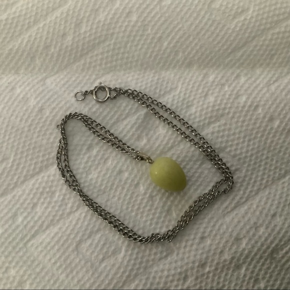 SERPENTINE GEM STONE EGG NECKLACE 70s - see metaph beliefs - Picture 6 of 7